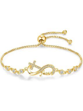 925 Sterling Silver Cross Bracelet Anklet - Faith Christian Jewelry Gift for Her
